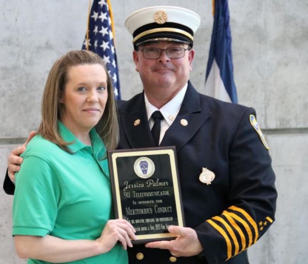 Photo for Ohio County 911 Dispatcher, Jessica Palmer, Recognized by Wheeling Fire Department